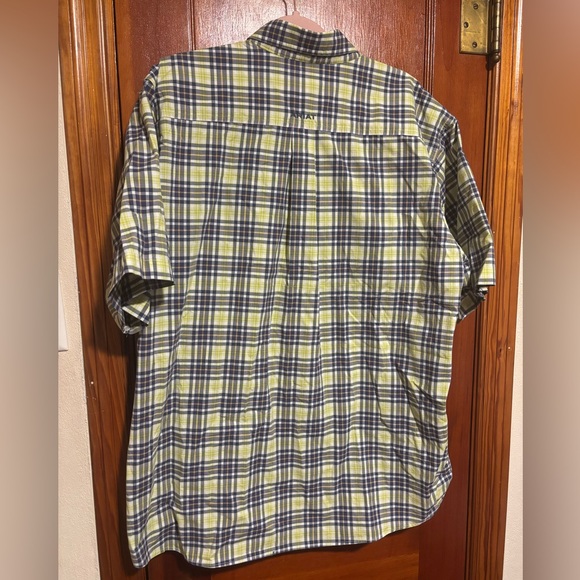 ARIAT Pro Series Men's Green Plaid Short Sleeve Button Down Shirt Size XL - Picture 5 of 6